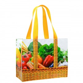Custom 145g Laminated Woven Reusable Grocery Bag 15"x13"x8" with Logo  Custom 145g Laminated Woven Reusable Grocery Bag 15"x13"x8" with Logo