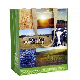 Custom Custom 145g Laminated Woven Grocery Bag 14"x17"x8"