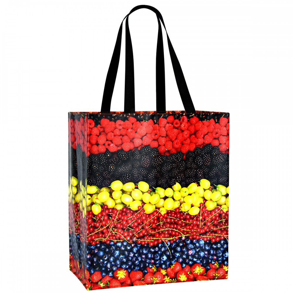 Custom 145g Laminated Woven Reusable Grocery Bag 13"x15"x8" with Logo