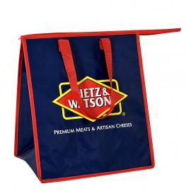 Custom 145g Laminated Woven Insulated Grocery Cooler Bag 13"x15"x10" with Logo  Custom 145g Laminated Woven Insulated Grocery Cooler Bag 13"x15"x10" with Logo