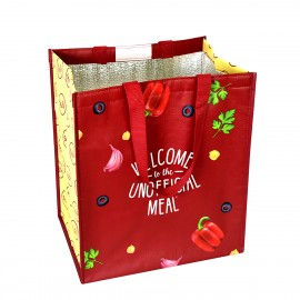 Custom 145g Laminated Woven Insulated Cooler Bag 13"x15"x10" with Logo  Custom 145g Laminated Woven Insulated Cooler Bag 13"x15"x10" with Logo