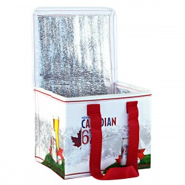 Personalized Custom Full-Color 145g Laminated Woven Insulated 6-Can Cooler Bag 8"x6.5"x6.75"