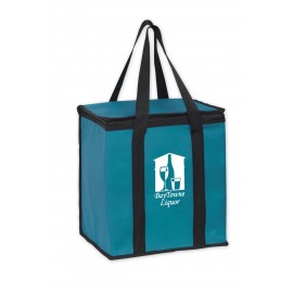 Custom Insulated Non-Woven Square Zipper Top Tote Bag w/Insert (12"x8"x13")  Custom Insulated Non-Woven Square Zipper Top Tote Bag w/Insert (12"x8"x13")