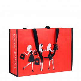 Custom Full-Color Laminated Non-Woven Shopping Bag 16"x11"x5" with Logo  Custom Full-Color Laminated Non-Woven Shopping Bag 16"x11"x5" with Logo