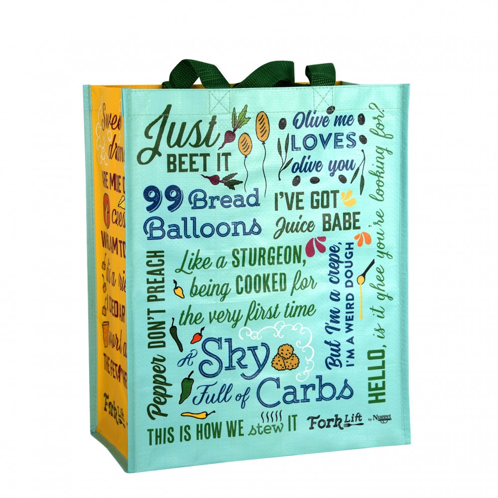 Personalized Custom Full-Color Laminated Woven Promotional Tote Bag 12"x15"x7"