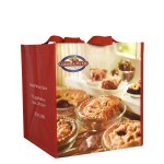 Logo Branded Custom Full-Color Laminated Woven Promotional Takeout Bag 12"x13"x12"