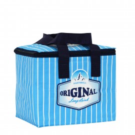 Water-Proof Full-Color Laminated Insulated 6-Can Cooler Bag 3-Side Zipper Closure 8"x6.5"x6.75" with Logo
