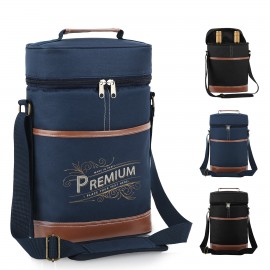 Classic Insulated Double Wine Bottle Cooler Bag with Logo