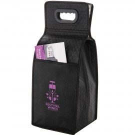 7.5"x7"x19.5" Insulated Wine Tote Bag - 4 Bottle Non-Woven Tote with Logo