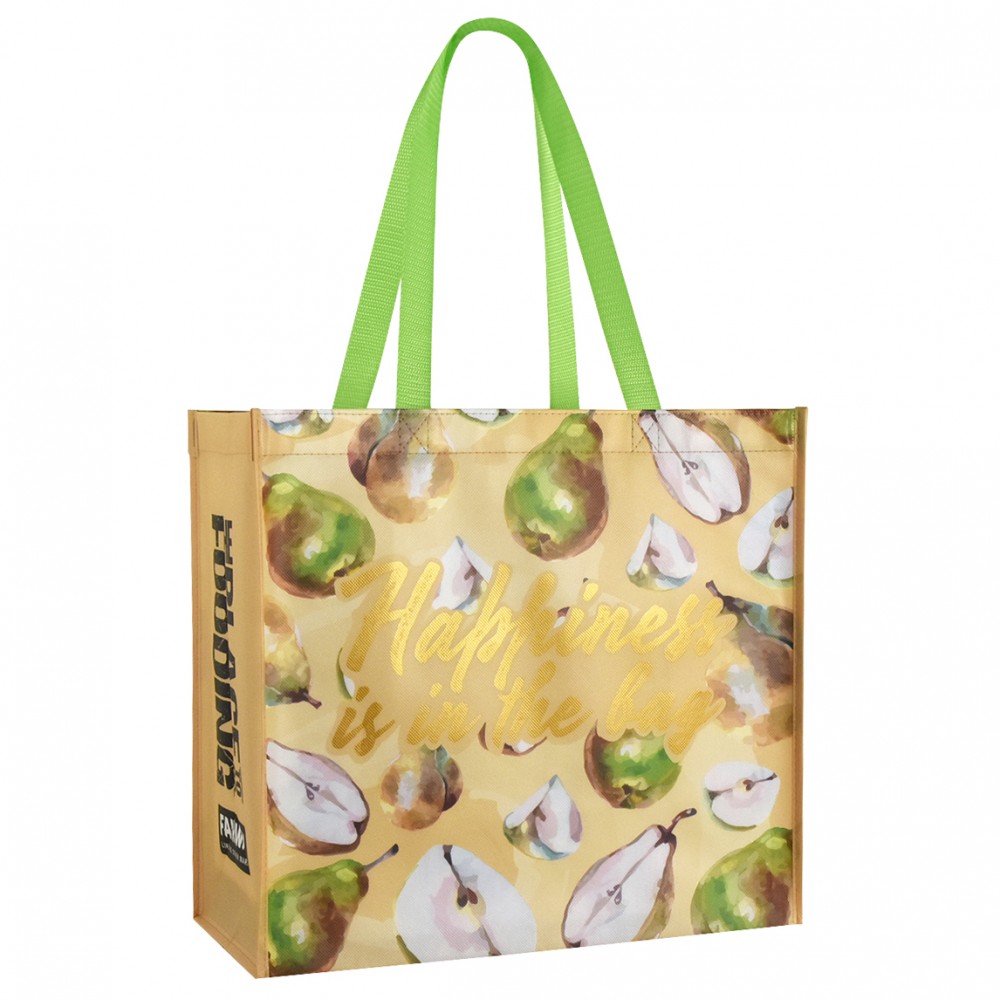 Logo Branded Custom Full-Color Laminated Non-Woven Promotional Tote Bag 15.5"x14.5"x8"