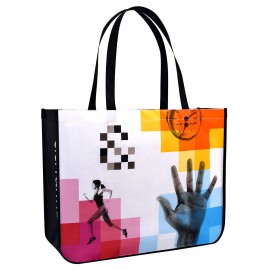 Custom Laminated Non-Woven Round Cornered Tradeshow Bag 20"x16"x6.5" with Logo