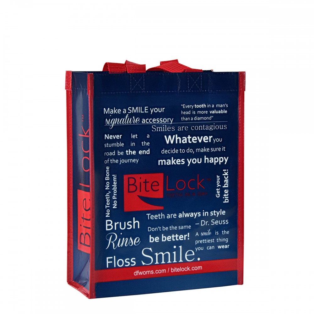Personalized Custom Laminated Non-Woven Promotional Tote Bag9"x12"x4.5"