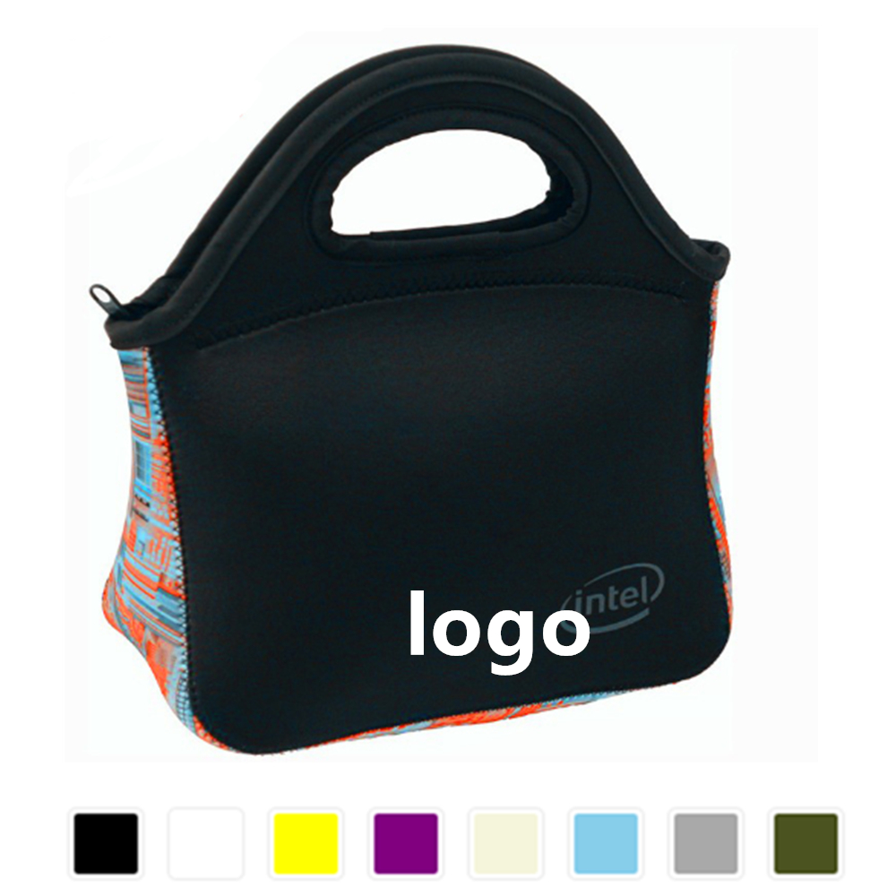 Personalized Zippered Neoprene Lunch Tote With Handle Personalized Zippered Neoprene Lunch Tote With Handle
