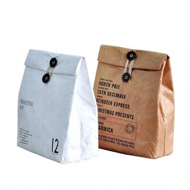 Custom Durable Kraft Paper Insulated Lunch Bag with Logo  Custom Durable Kraft Paper Insulated Lunch Bag with Logo