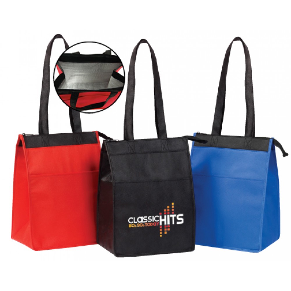 Insulated Lunch Tote w/ Zipper Closure with Logo