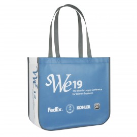 Customized Custom Full-Color Laminated Non-Woven Round Cornered Promotional Tote Bag16"x14"x6"