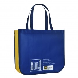 Custom Full-Color Laminated Non-Woven Round Cornered Promotional Tote Bag16"x14"x6" with Logo