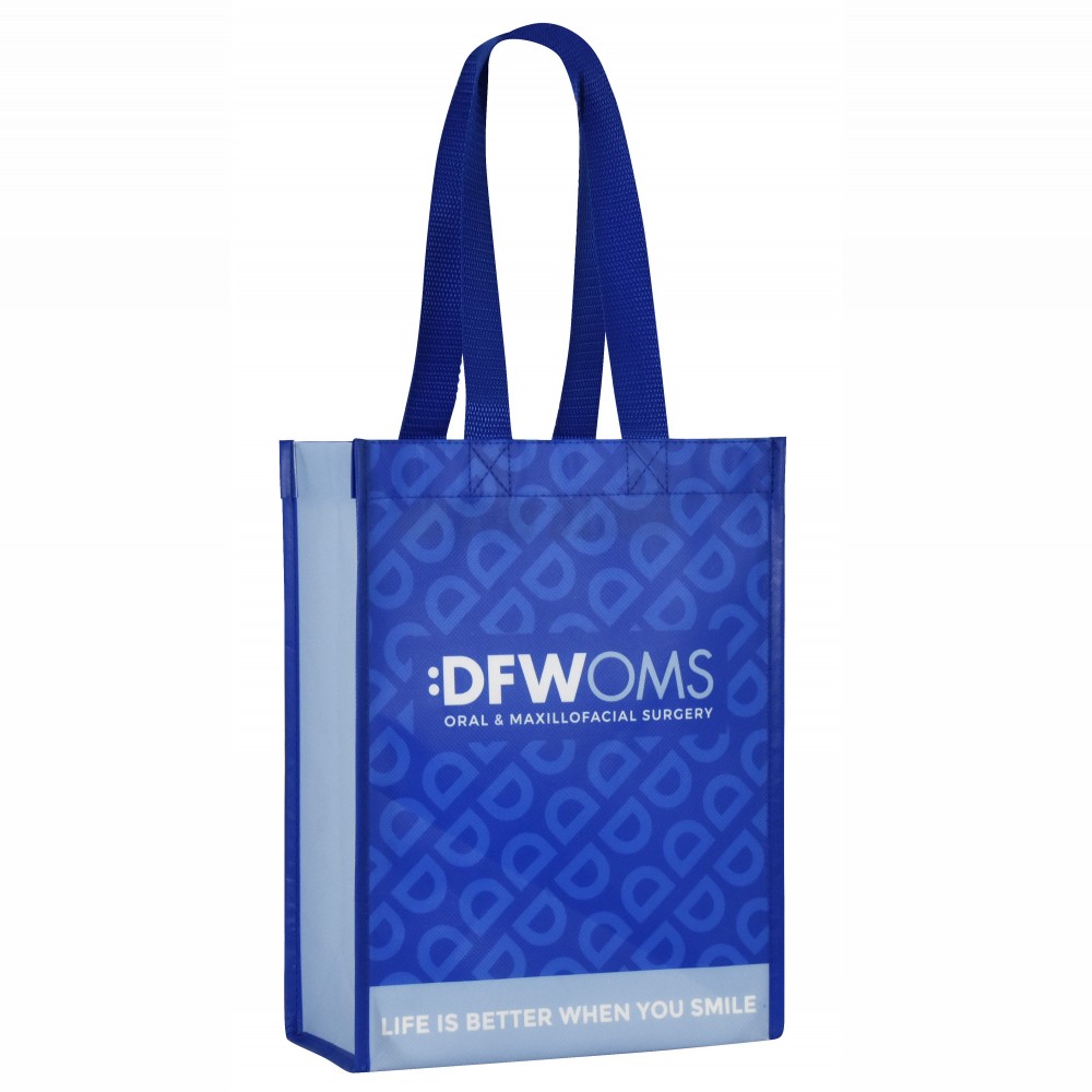 Customized Custom Full-Color Laminated Non-Woven Promotional Tote Bag 9"x12"x4.5"