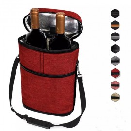 2 Bottle Wine Tote Carrier Cooler Bag with Logo