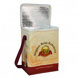 Custom Full-Color145g Laminated Woven Insulated 12-Can Cooler Bag w/3-Side Zipper Closure 9"x11"x6" with Logo  Custom Full-Color145g Laminated Woven Insulated 12-Can Cooler Bag w/3-Side Zipper Closure 9"x11"x6" with Logo