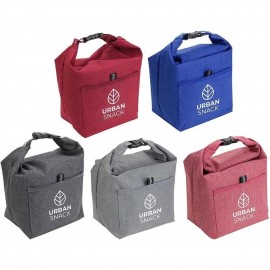 Logo Branded 300D Heathered Polyester Insulated Lunch Tote