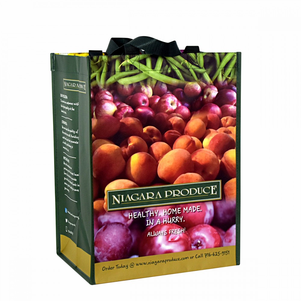 Custom 120g Laminated Non-Woven Grocery Tote Bag 11"x15"x8.5" with Logo Custom 120g Laminated Non-Woven Grocery Tote Bag 11"x15"x8.5" with Logo
