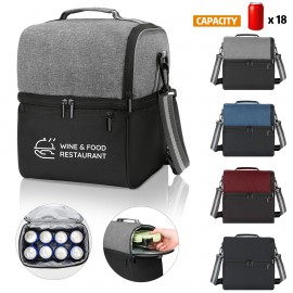 Promotional Insulated 14 Can Dual Compartment Lunch Cooler