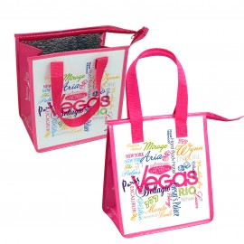 Logo Branded Full-Color 120g Laminated Non-Woven Insulated Lunch Bag w/Zipper Closure (9"x10"x5.5")