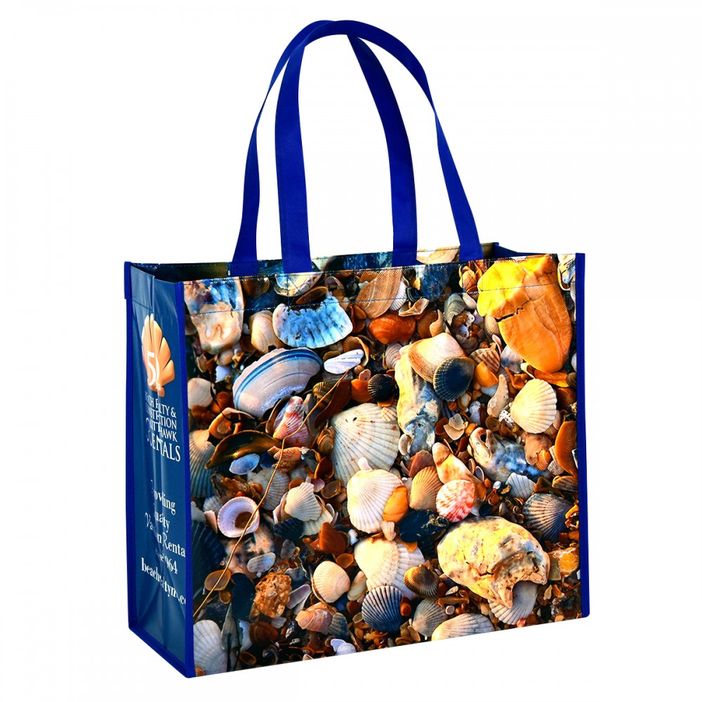 Custom Full-Color Laminated Non-Woven Promotional Tote Bag 15.5"x13.5"x7" with Logo
