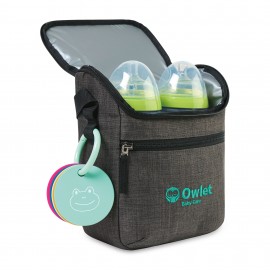 Reagan Baby Bottle Cooler - Charcoal Heather with Logo