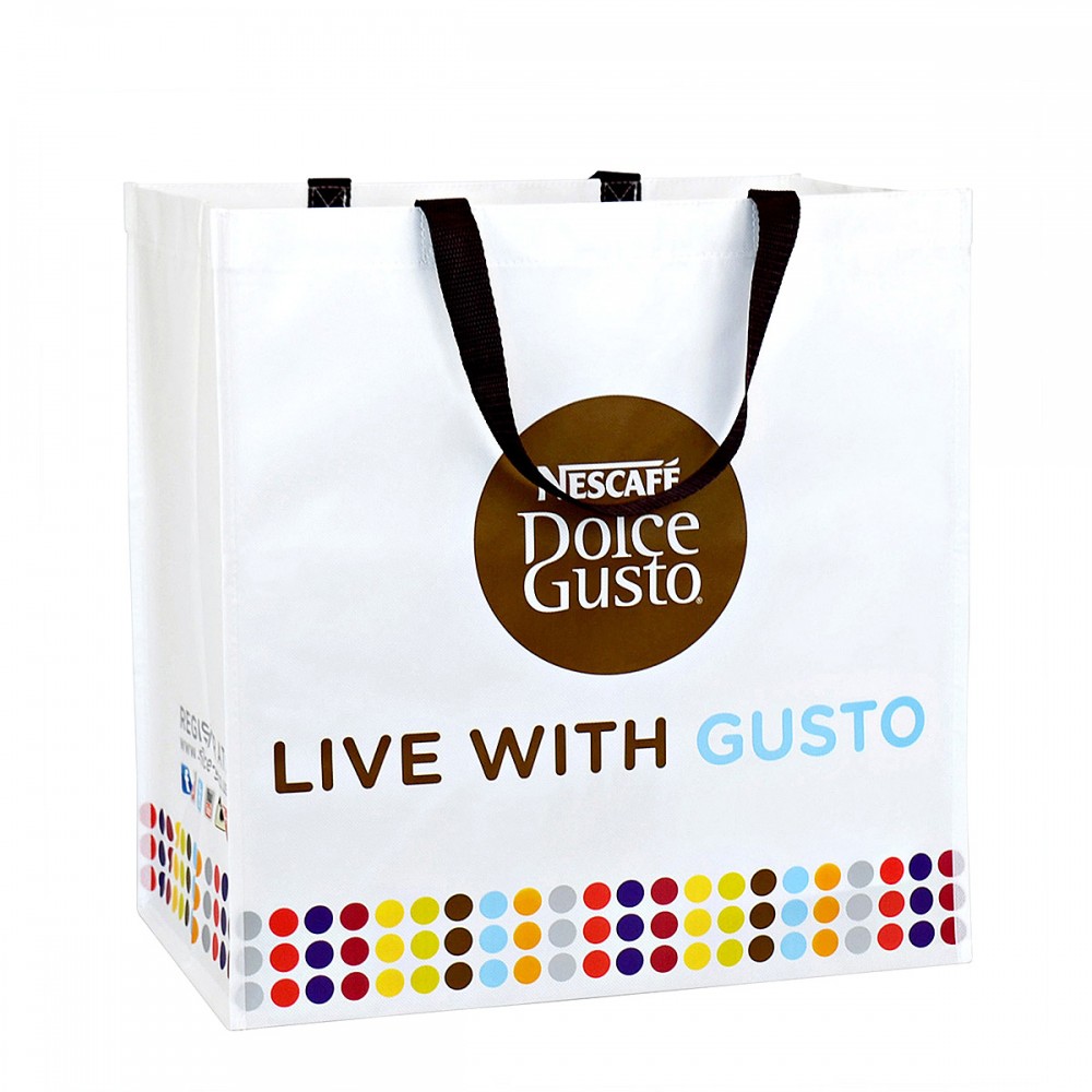 Custom Full-Color Laminated Non-Woven Promotional Tote Bag16.5"x17"x11" with Logo