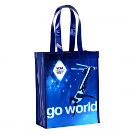 Promotional Custom Full-Color Laminated Non-Woven Promotional Tote Bag 9"x12"x4.5"