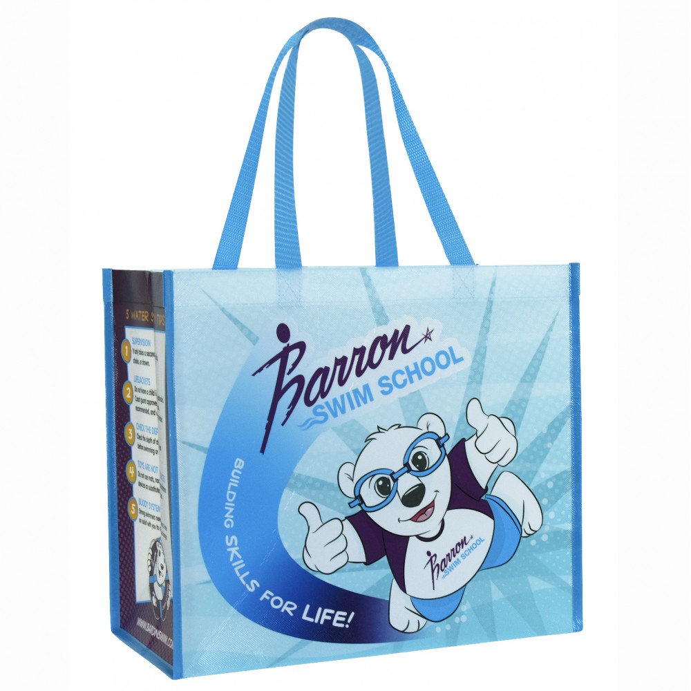 Custom Double Laminated Promotional Tote 15"x13"x8" with Logo Custom Double Laminated Promotional Tote 15"x13"x8" with Logo