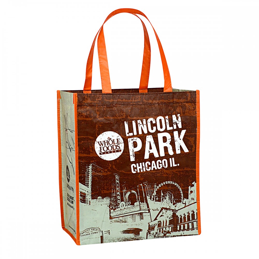 Custom Full-Color Printed 145g Laminated RPET (recycled from plastic bottles)Tote Bag  14"x16"x8" Custom Full-Color Printed 145g Laminated RPET (recycled from plastic bottles)Tote Bag  14"x16"x8"