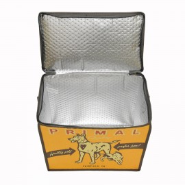 Promotional Custom 3-Layer Quilted Non-Woven Insulated Bag w/ 3-Side Zipper Closure 15x14x9