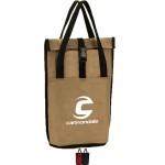 Premium Rolling Chill 2 Bottles Cooler Tote Bag w/ Front Pocket (8" x 14" x 4.5") with Logo