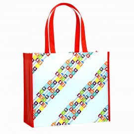 Custom Full-Color Laminated Non-Woven Promotional Tote Bag 16"x14"x6.5" with Logo