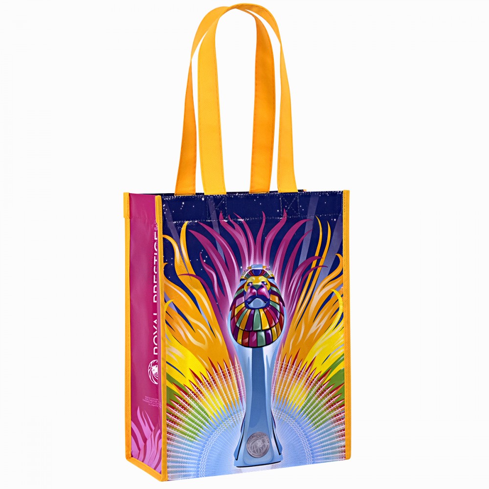 Customized Custom Full-Color Laminated Non-Woven Promotional Tote Bag9"x12"x4.5"