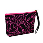 Custom Sateen/Faux Leather Wristlet (8"x 5"x 1.75")