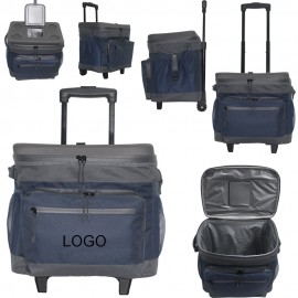 Large Capacity Portable Insulated Rolling Cooler w/All Terrain Cart with Logo  Large Capacity Portable Insulated Rolling Cooler w/All Terrain Cart with Logo