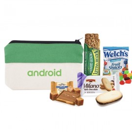 Green Pouch with Snacks with Logo