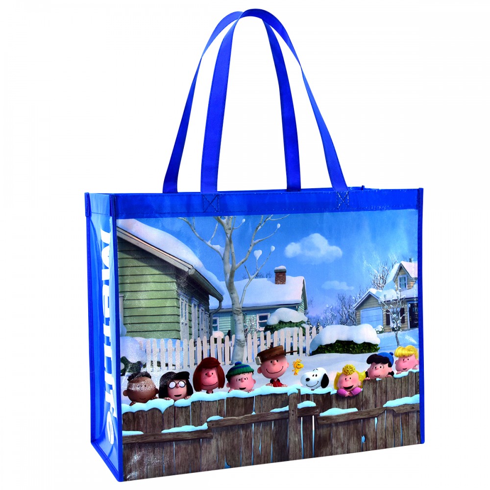 Custom Full-Color Laminated Non-Woven Promotional Tote Bag18"x15"x8" with Logo