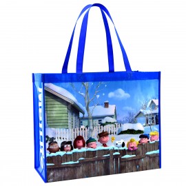 Custom Full-Color Laminated Non-Woven Promotional Tote Bag18"x15"x8" with Logo