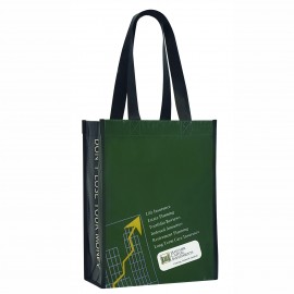 Custom Full-Color Laminated Non-Woven Promotional Tote Bag 9"x12"x4.5" with Logo