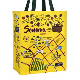 Custom Full-Color Laminated Woven Promotional Tote Bag 12"x15"x7" with Logo  Custom Full-Color Laminated Woven Promotional Tote Bag 12"x15"x7" with Logo