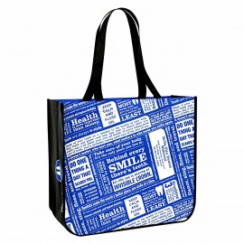 Promotional Custom Full-Color Laminated Non-Woven Lululemon Style Round Cornered Promotional Tote Bag 16"x14"x6"