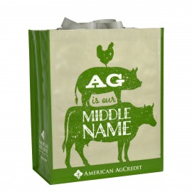 Customized Custom Full-Color 145g Laminated Woven Grocery Bag 14"x17"x8"