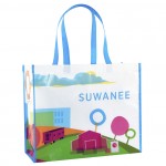 Custom Full-Color Laminated Non-Woven Promotional Tote Bag17"x14"x7" with Logo