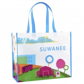 Custom Full-Color Laminated Non-Woven Promotional Tote Bag17"x14"x7" with Logo  Custom Full-Color Laminated Non-Woven Promotional Tote Bag17"x14"x7" with Logo