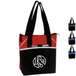 Premium Insulated 8 Pack PEVA Cooler Tote Bag w/ Front Pocket (10.5" x 10.5" x 6") with Logo